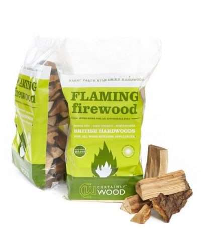 Flaming Firewood Bags (kiln Dried Hardwood) For Woodburners - Newgate 